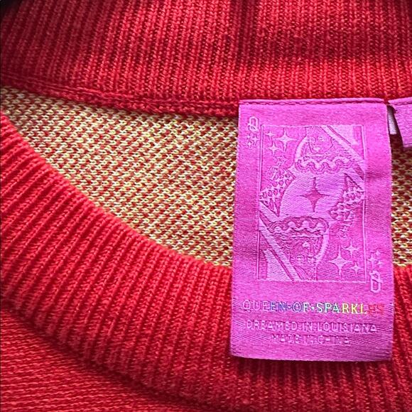 Queen of Sparkles KC Kansas City Scoop Neck Gem Sparkle Sweater NWT Size S - Picture 5 of 7